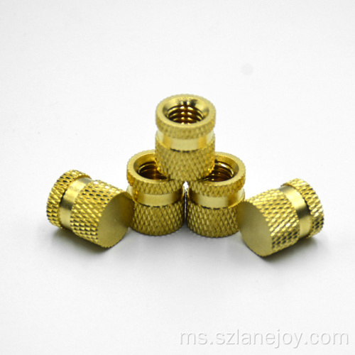 Kacang Masukkan Knurled Threaded Brass Embedded Customized